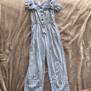 Japna Blue and White Jumpsuit Girls
